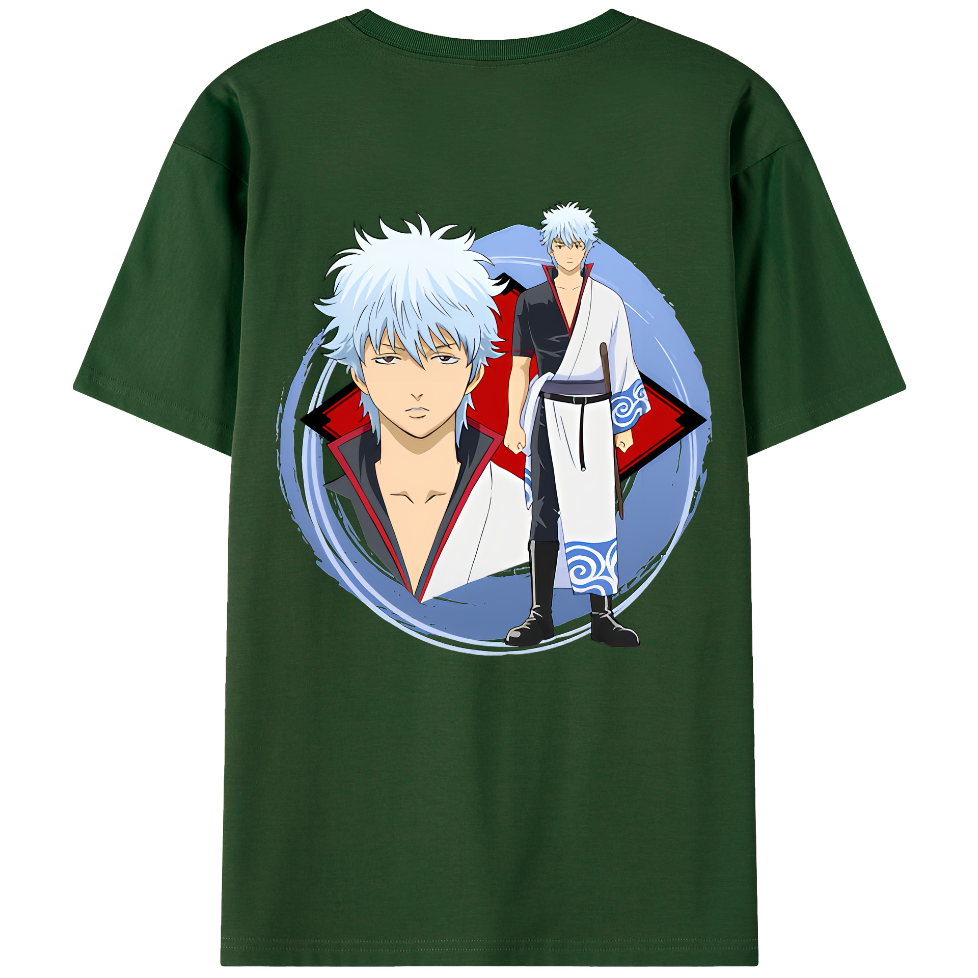 （画像用） ぎんたま 坂田銀時（さかたぎんとき） 神楽 志村新八（しむら しんぱち） GINTAMA Sakata Gintoki Kagura Shimura Shinpachi 綿100％半袖Tシャツ（背面プリント）